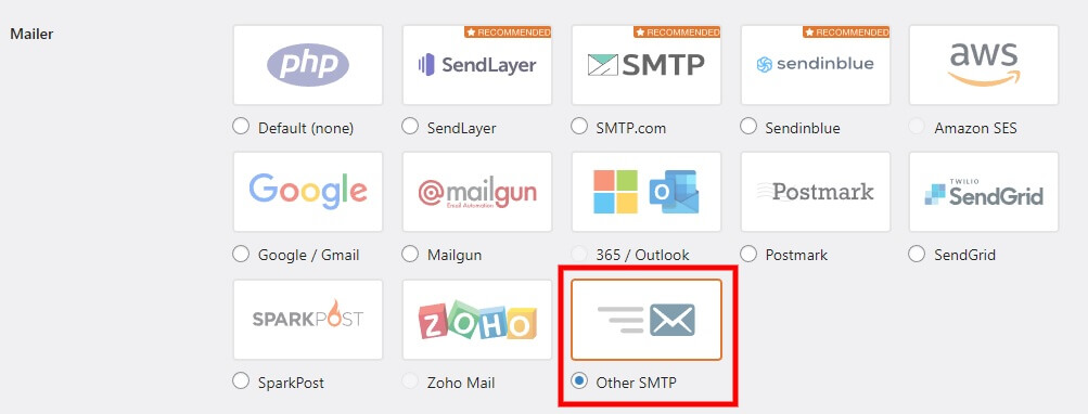 smtp mailer configure WordPress SMTP settings