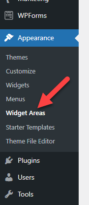 widget areas