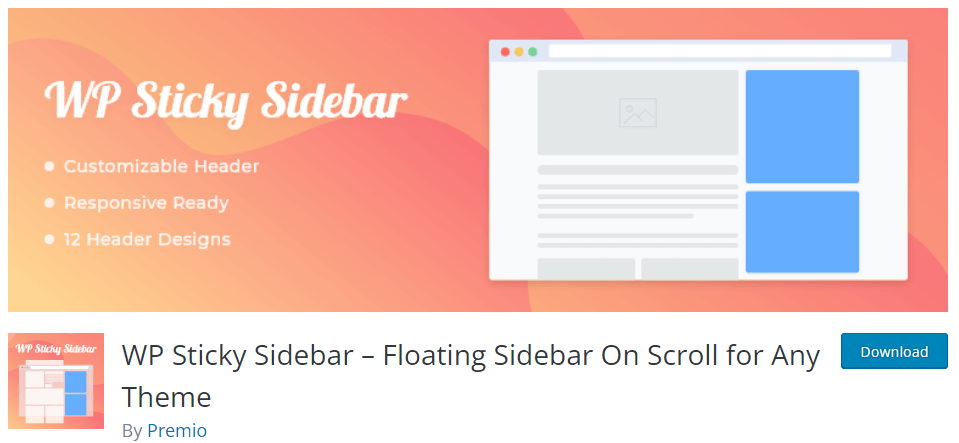 wp sticky sidebar - create a custom sidebar in WooCommerce