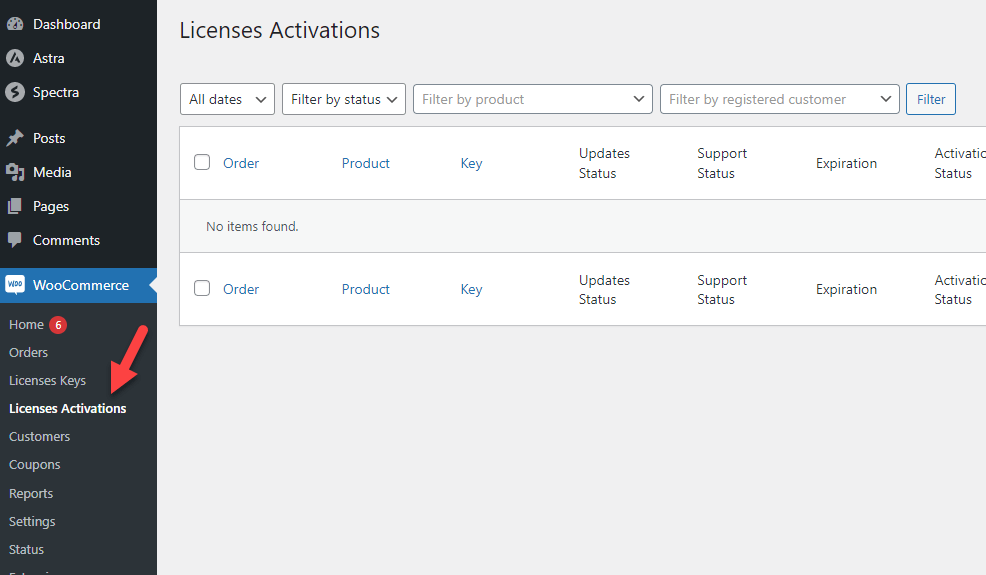 activations - Create Licenses in WooCommerce