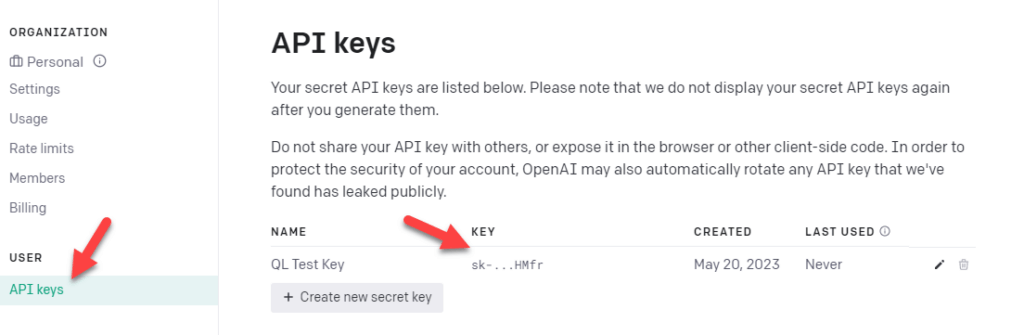 api key