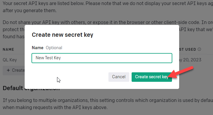 create key