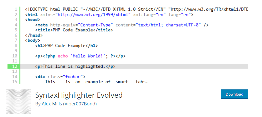 syntaxhighlighter evolved - WordPress Syntax Highlighter Plugins