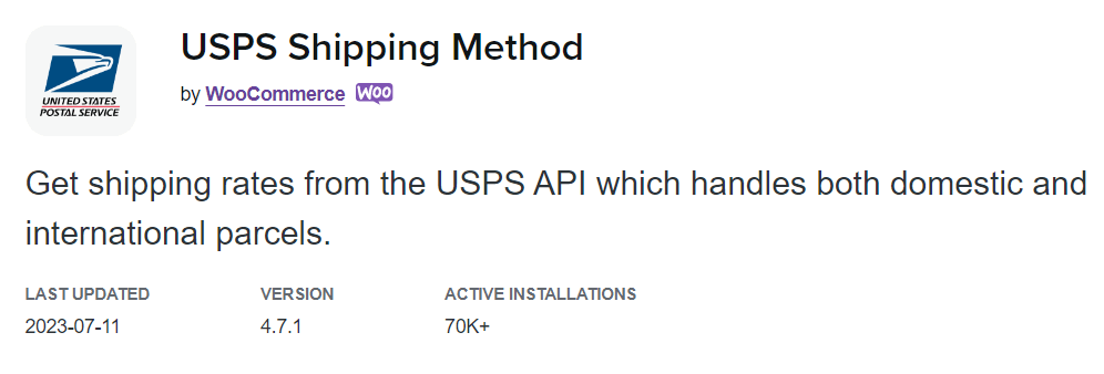 USPS Shipping Method by WooCommerce