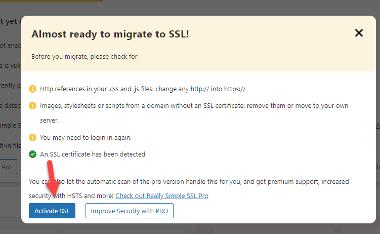 activate SSL - install SSL certificate on WordPress