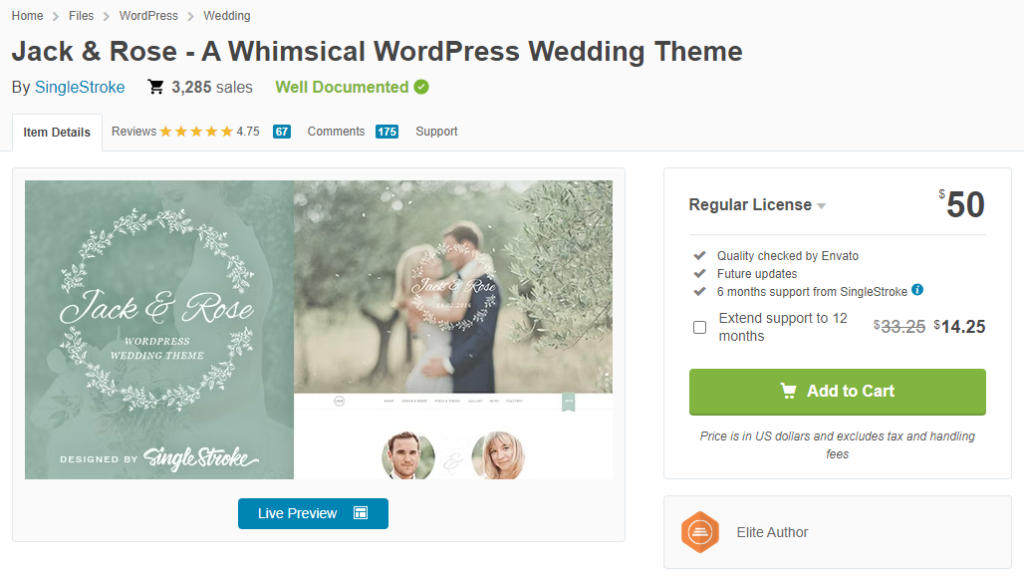 jack & rose wedding theme - wedding WordPress themes