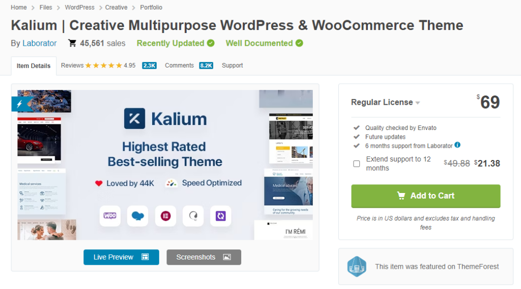 Kalium WordPress theme