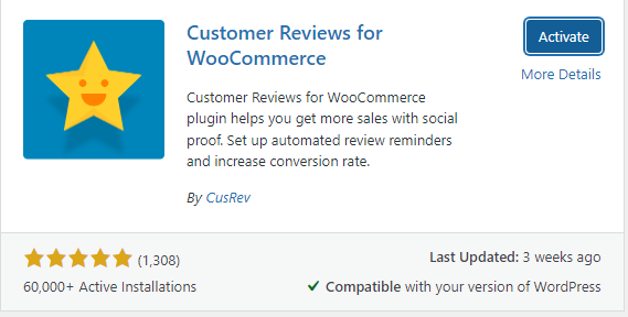 Customer Reviews for WooCommerce