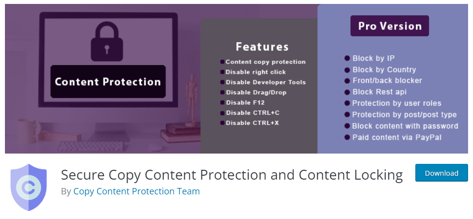 Secure Copy Content Protection and Content Locking