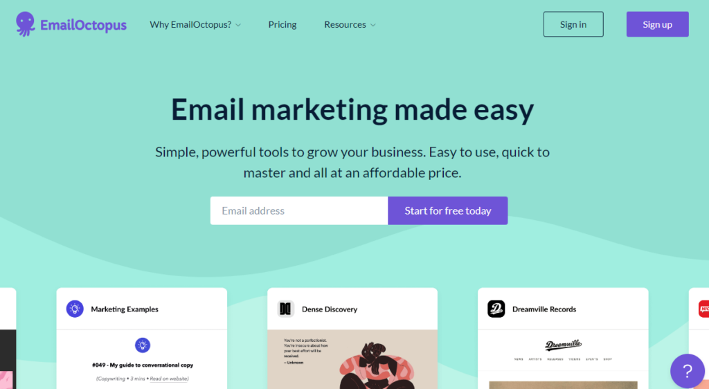 EmailOctopus - cheap email marketing services