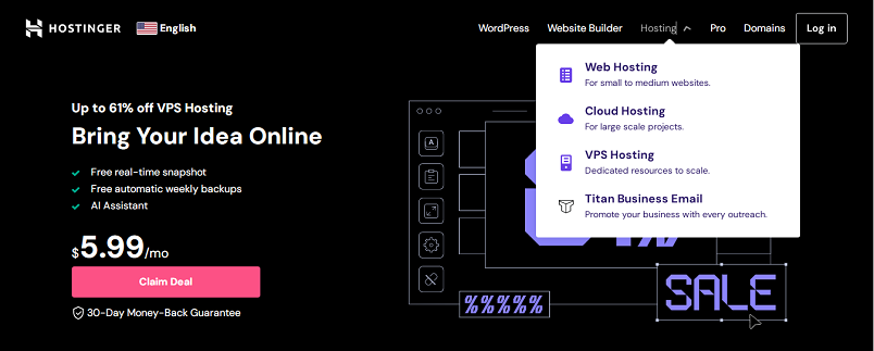 Hostinger WordPress VPS hosting
