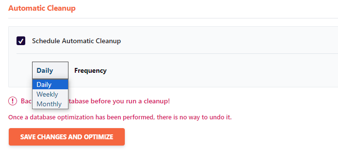 automatic database cleanup