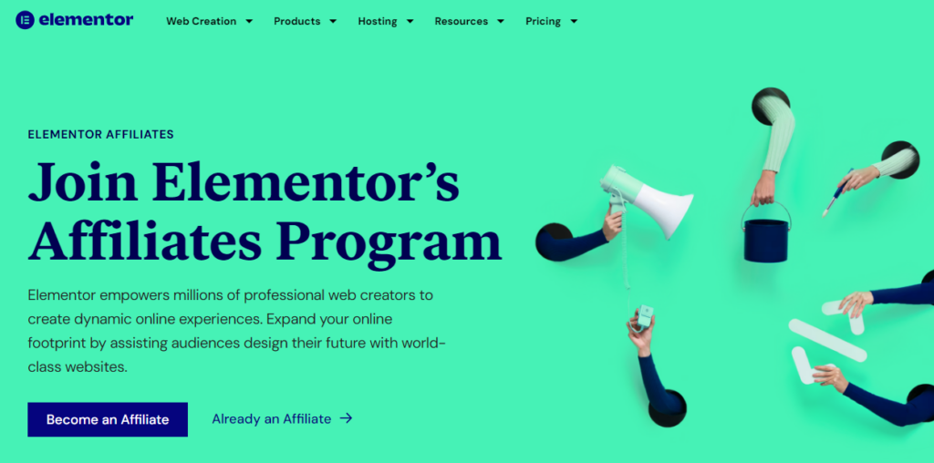 Elementor affiliate - WordPress affiliate programs