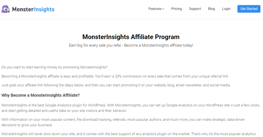 MonsterInsights affiliate
