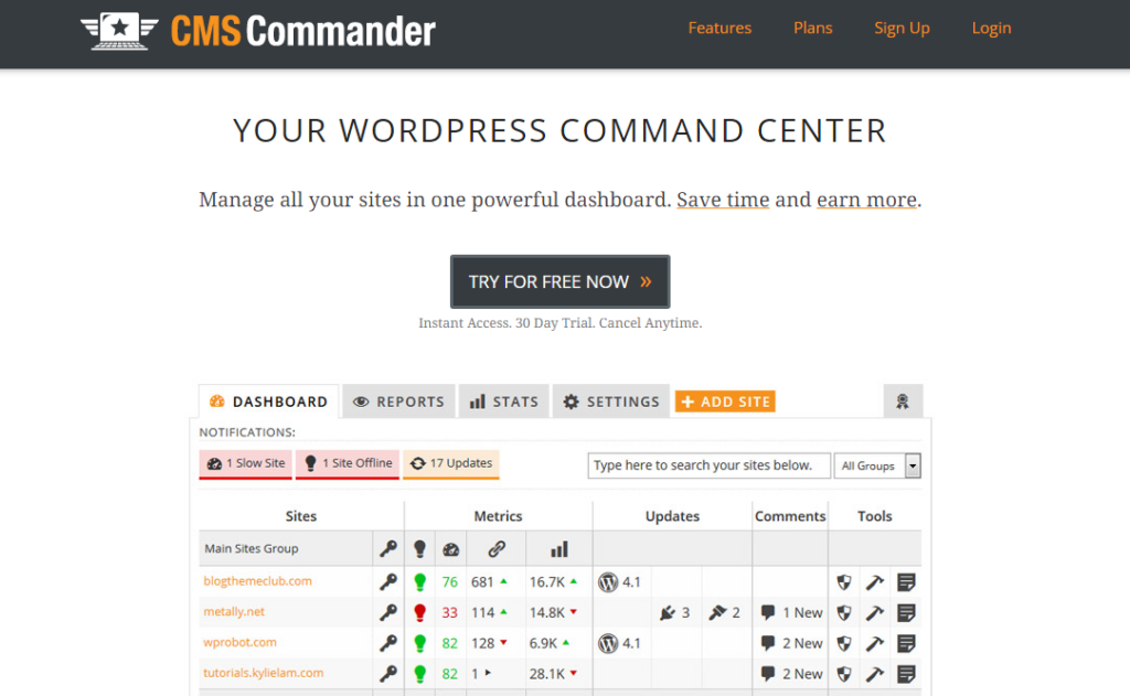 CMS Commander - WordPress Site Management Tools